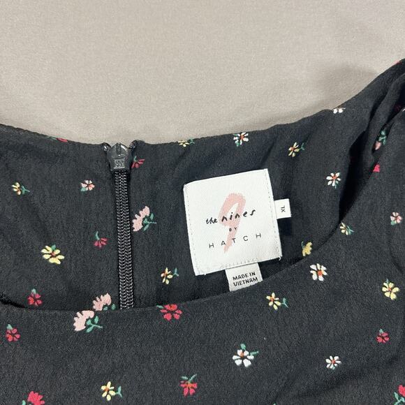 The Nines by Hatch Dress Floral Balloon Long Sleeve Maternity Black Women's XL - Picture 3 of 5